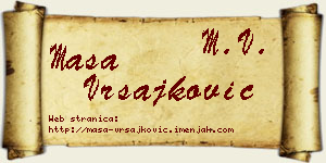 Maša Vrsajković vizit kartica